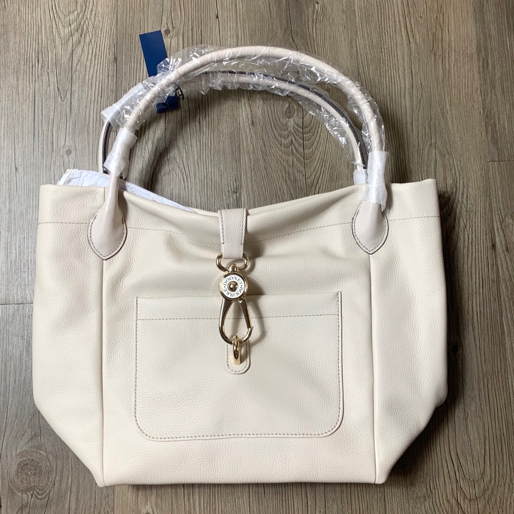 Dooney & Bourke Belvedere Logo Lock Leather Tote - Picture 2 of 8